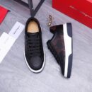 Salvatore Ferragamo Men's Black Brown Gancini Leather Sneakers
