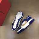 Salvatore Ferragamo Men's Blue White Leather Sneakers