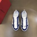 Salvatore Ferragamo Men's Blue White Leather Sneakers