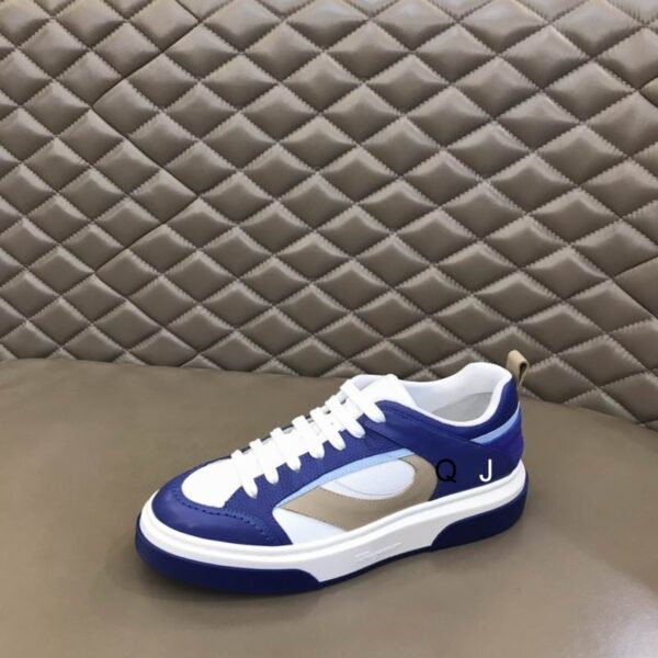 Salvatore Ferragamo Men's Blue White Leather Sneakers - Image 3