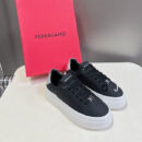 Salvatore Ferragamo Women's Black Leather Platform Sneakers