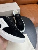 Santoni Men's Black Leather Accent Low-Top Sneakers