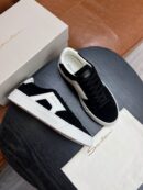 Santoni Men's Black Leather Accent Low-Top Sneakers