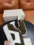 Santoni Men's Dark Brown Suede Star Sneakers