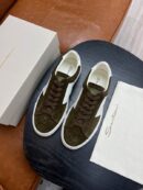 Santoni Men's Dark Brown Suede Star Sneakers