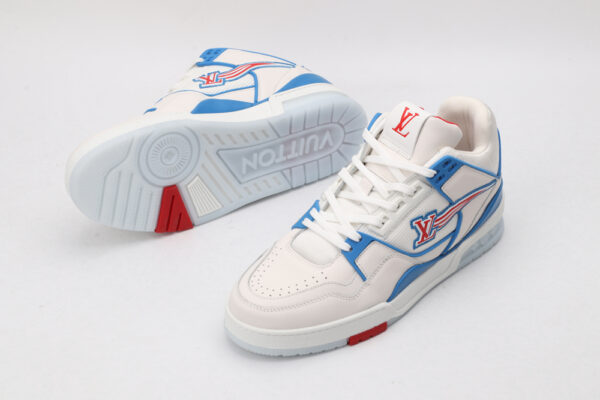 Iconic White, Blue & Red Low-Top Sneakers - Image 2