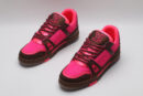 Louis Vuitton LV Trainer Crystal Embellished Sneakers - Pink and Brown