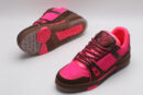 Louis Vuitton LV Trainer Crystal Embellished Sneakers - Pink and Brown