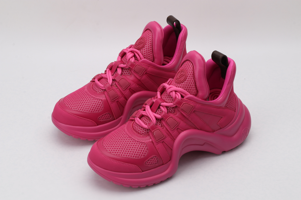 Louis Vuitton Bold Monochrome Pink Low-Top Sneakers - Image 3