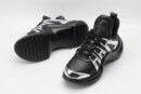 Bold Sculptural Black & Silver Sneakers