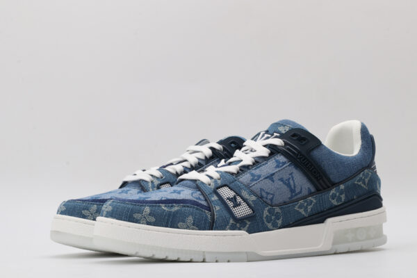 Classic Denim Monogram Low-Top Sneakers - Image 5
