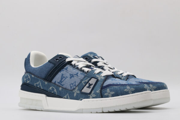 Classic Denim Monogram Low-Top Sneakers - Image 6