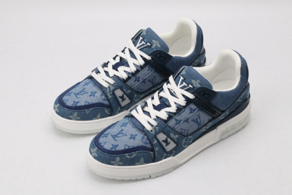 Classic Denim Monogram Low-Top Sneakers - Image 4