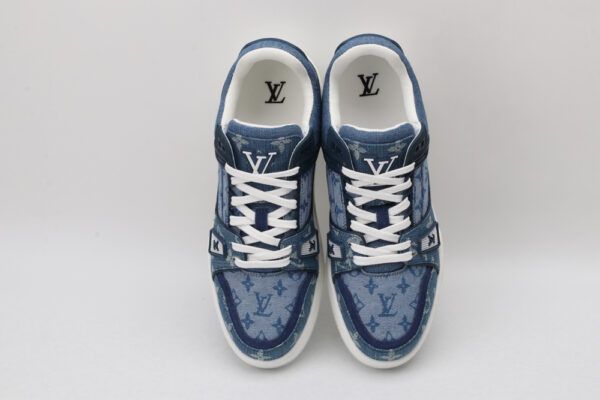 Classic Denim Monogram Low-Top Sneakers - Image 3