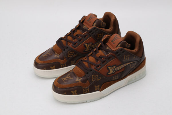 Classic Monogrammed Brown Low-Top Sneakers - Image 4