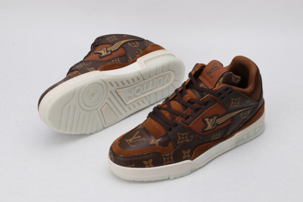 Classic Monogrammed Brown Low-Top Sneakers - Image 5