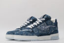 Distinctive Denim Monogram Low-Top Sneakers