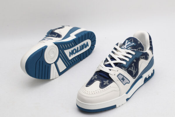 IndigoDenim Blue & White Urban Sneakers - Image 5