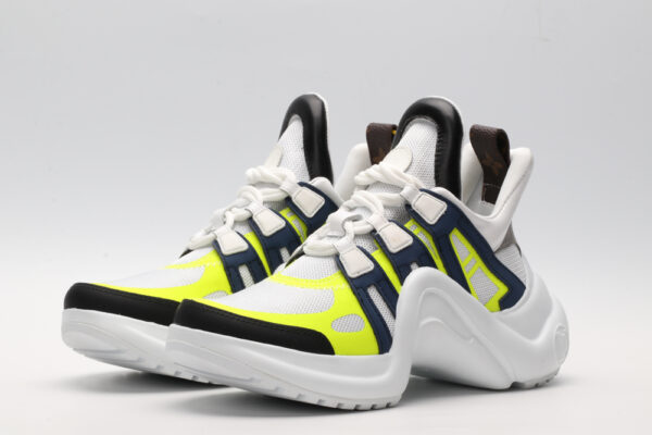 Louis Vuitton Archlight White Yellow Navy Lowtop Sneakers - Image 3