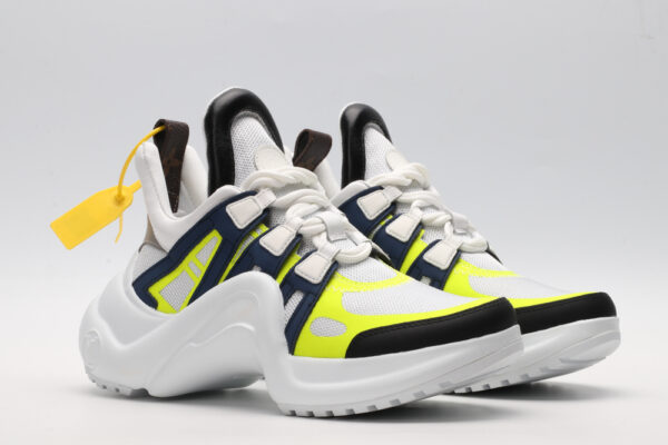 Louis Vuitton Archlight White Yellow Navy Lowtop Sneakers - Image 4