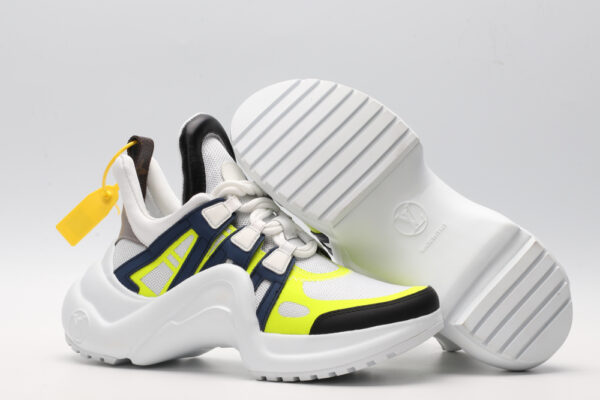 Louis Vuitton Archlight White Yellow Navy Lowtop Sneakers - Image 5