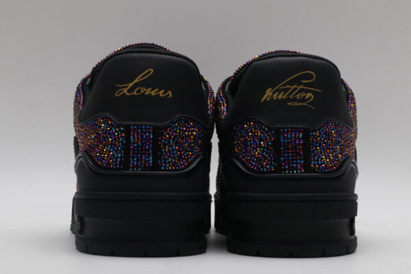 Louis Vuitton LV Trainer Crystal Embellished Sneakers - Black Multi - Image 6