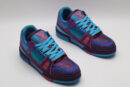 Louis Vuitton LV Trainer Crystal Embellished Sneakers - Purple and Blue