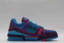 Louis Vuitton LV Trainer Crystal Embellished Sneakers - Purple and Blue
