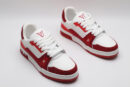 Louis Vuitton LV Trainer Crystal Embellished Sneakers - Red and White