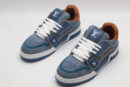 Louis Vuitton LV Trainer Low-Top Sneakers - Blue Denim and Tan