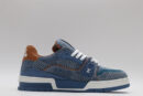 Louis Vuitton LV Trainer Low-Top Sneakers - Blue Denim and Tan