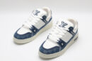 Louis Vuitton LV Trainer Low-Top Sneakers - Blue Denim and White