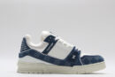 Louis Vuitton LV Trainer Low-Top Sneakers - Blue Denim and White