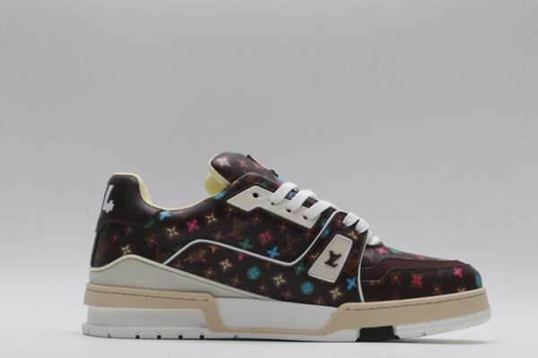 Louis Vuitton LV Trainer Low-Top Sneakers - Brown with Multi-Color Monogram - Image 5