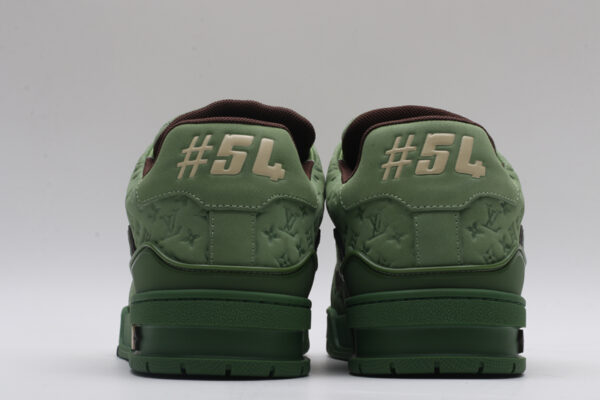 Louis Vuitton LV Trainer Low-Top Sneakers - Green Embossed Monogram - Image 6