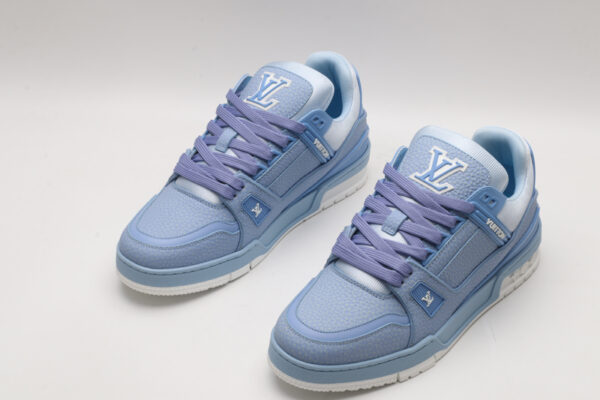 Louis Vuitton LV Trainer Low-Top Sneakers - Light Blue - Image 2