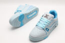Louis Vuitton LV Trainer Low-Top Sneakers - Light Blue Embossed Monogram