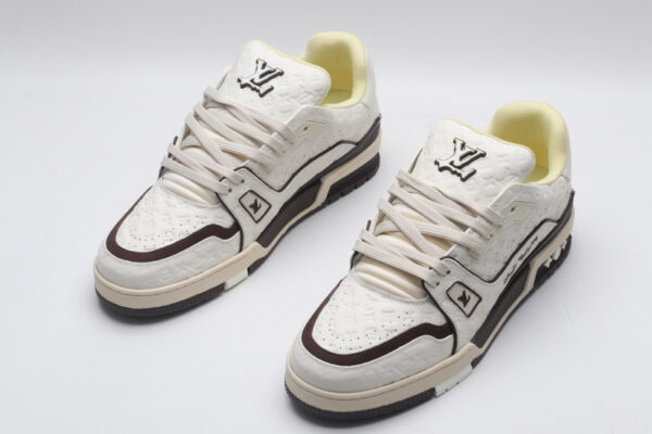 Louis Vuitton LV Trainer Low-Top Sneakers - White Embossed Monogram - Image 2