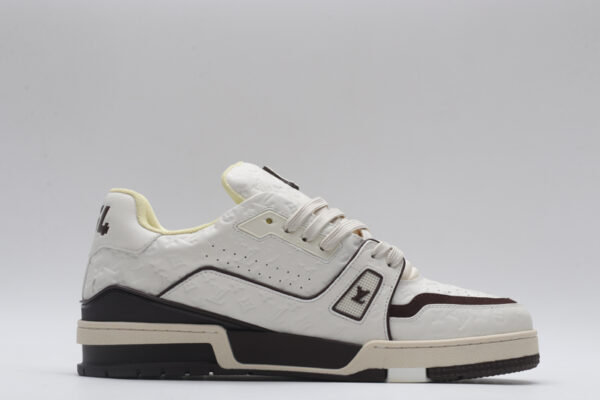 Louis Vuitton LV Trainer Low-Top Sneakers - White Embossed Monogram - Image 5