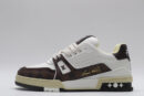 Louis Vuitton LV Trainer Low-Top Sneakers - White and Brown Monogram