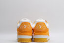 Louis Vuitton LV Trainer Low-Top Sneakers - White and Orange Monogram Canvas