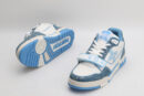 Louis Vuitton LV Trainer Mid-Top Sneakers - White and Blue Denim
