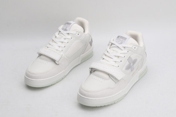 Louis Vuitton LV Trainer Mid-Top Sneakers - White and Grey - Image 3