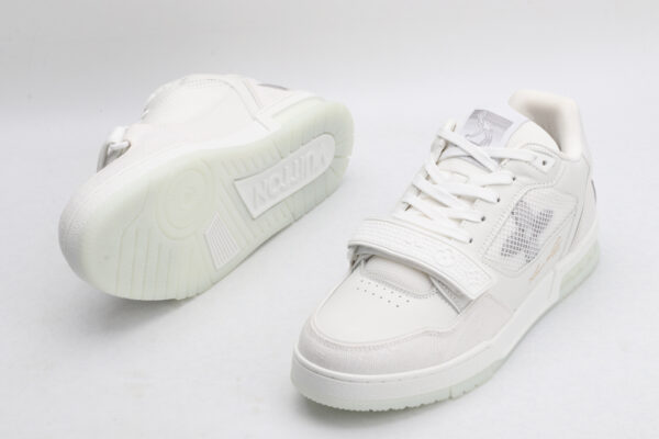 Louis Vuitton LV Trainer Mid-Top Sneakers - White and Grey - Image 5