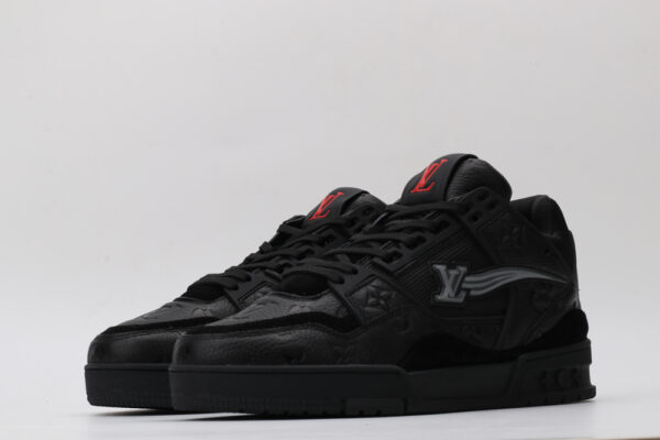 Louis Vuitton LV Trainer 'Monogram Eclipse Black Red' - Image 7