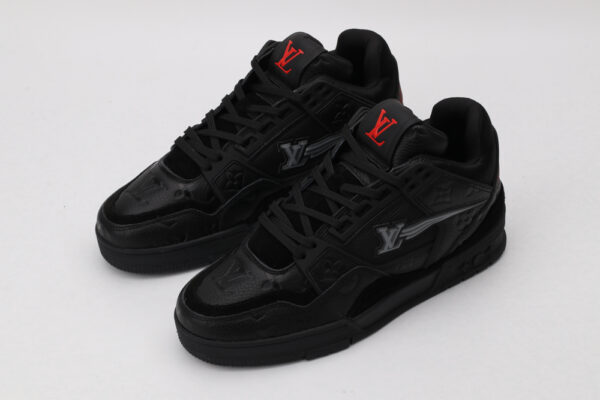 Louis Vuitton LV Trainer 'Monogram Eclipse Black Red' - Image 4