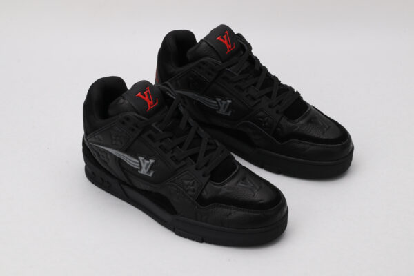 Louis Vuitton LV Trainer 'Monogram Eclipse Black Red' - Image 3