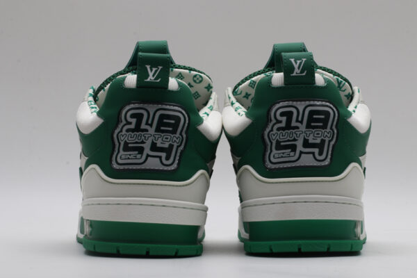 Louis Vuitton LV Trainer Sneakers - Green and White - Image 6