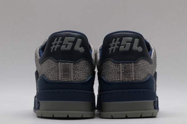 Louis Vuitton LV Trainer Sneakers - Navy Blue and Silver - Image 6