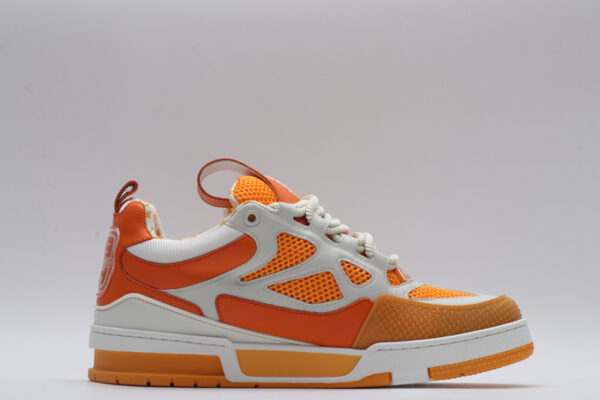 Louis Vuitton LV Trainer Sneakers - Orange and White - Image 4